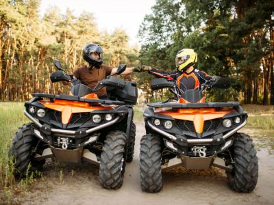 A Couple with ATV Insurance, Riding Their Vehicles Near Lake Wylie, SC